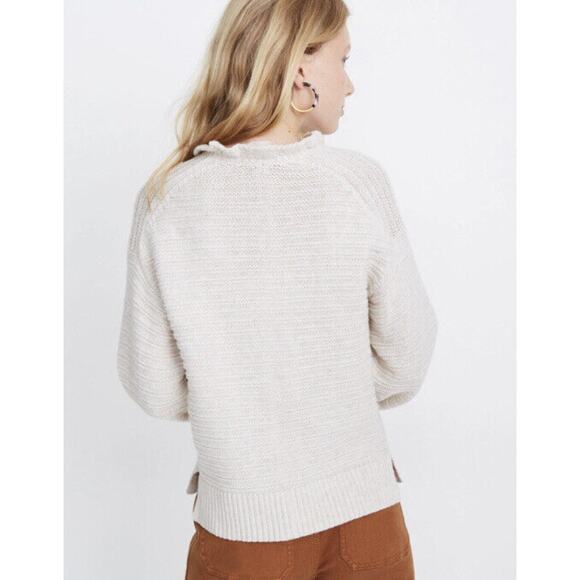 Madewell Ruffle-Neck Pullover Sweater in Cotton-Merino Yarn - Picture 3 of 3